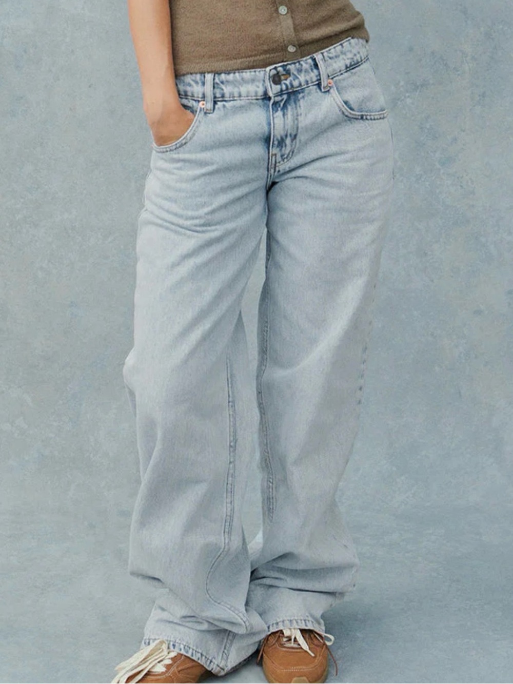Motel Rocks Light Wash Wide-Leg Jeans 100% Cotton